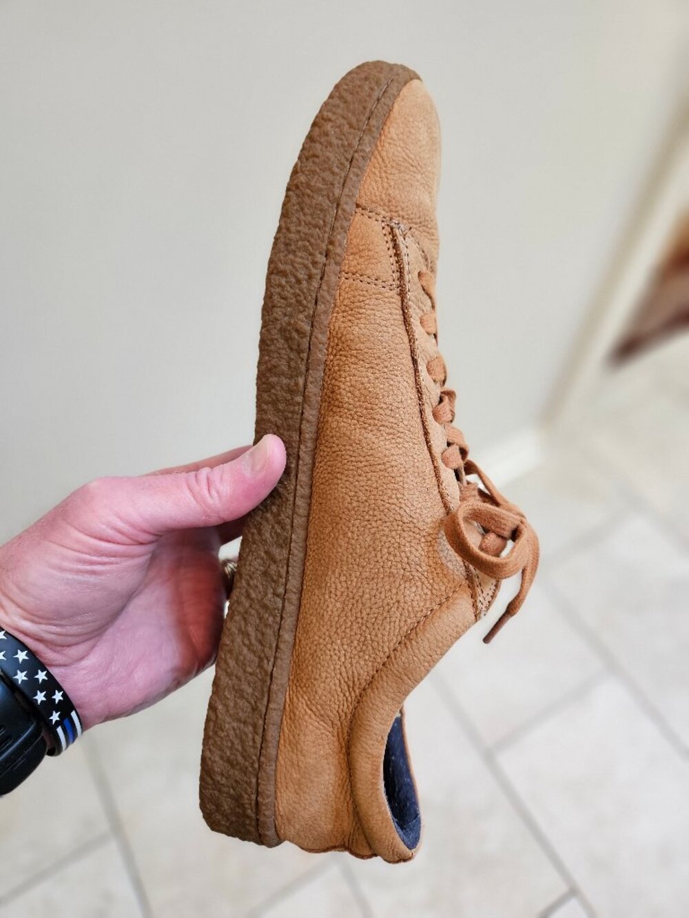 Banana Republic Leather/Nubuck Sneakers, Tan, Sz 13 - Picture 12 of 16